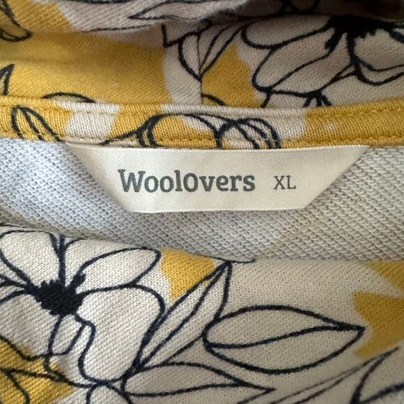 WOOLOVERS | Yellow Floral Funnel Neck French Terry Tunic | Size Extra Large - Picture 3 of 6